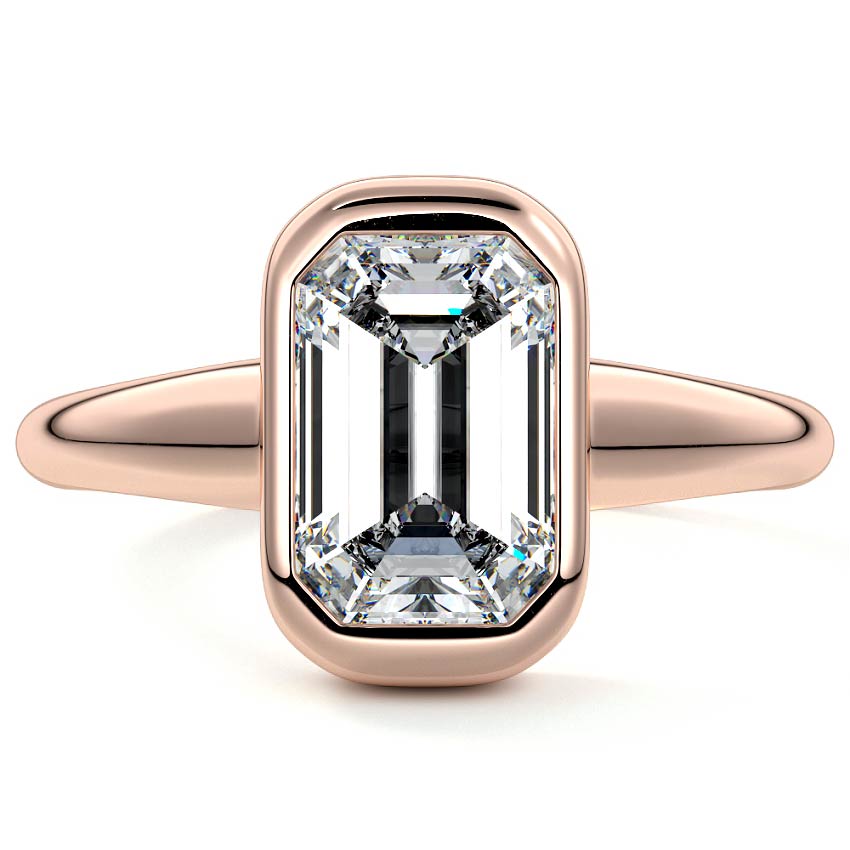 Oriana - Emerald Cut Rose Gold Lab Grown Diamond Engagement Ring | Nura Lab