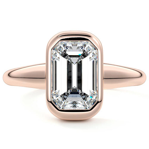 Oriana - Emerald Cut Rose Gold Lab Grown Diamond Engagement Ring | Nura Lab