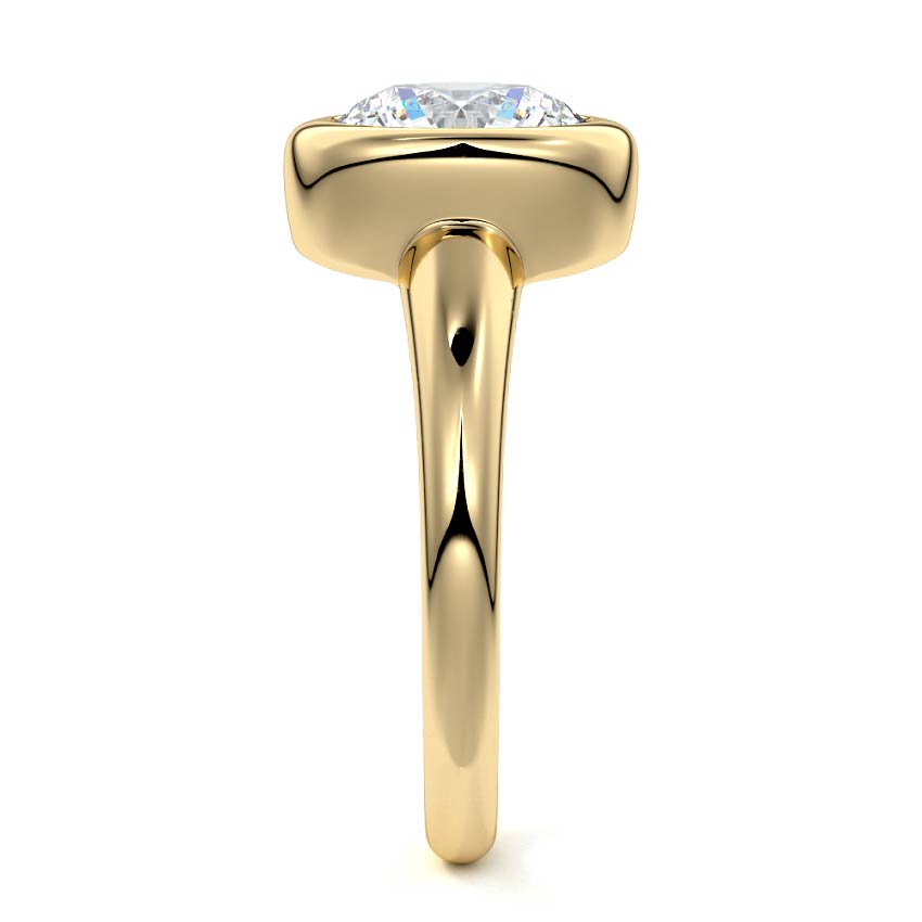 Oriana - Round Yellow Gold Engagement Ring Side View | Nura Lab
