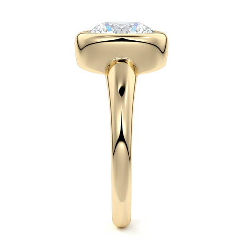 Oriana - Round Yellow Gold Engagement Ring Side View | Nura Lab
