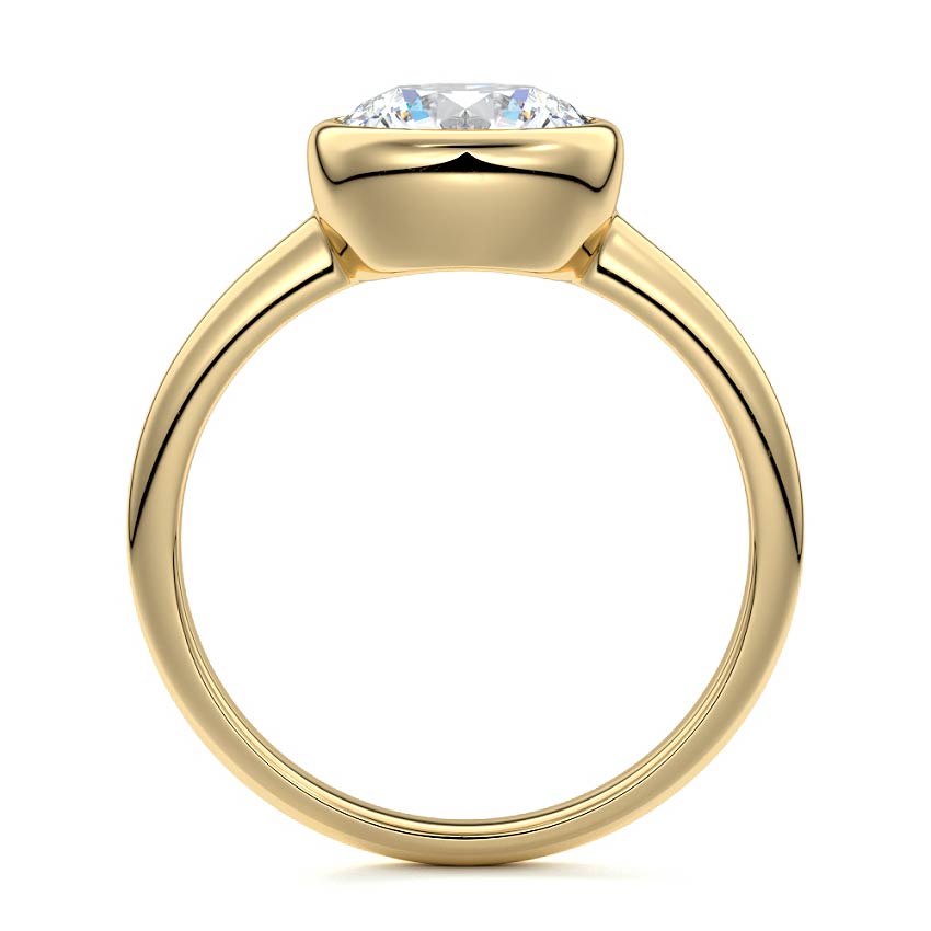Oriana - Round Yellow Gold Engagement Ring Profile View | Nura Lab