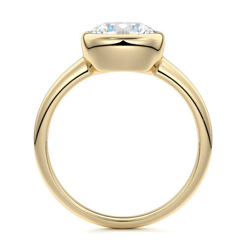 Oriana - Round Yellow Gold Engagement Ring Profile View | Nura Lab