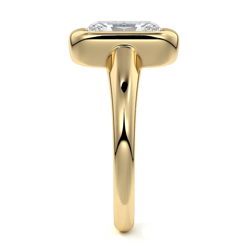 Oriana - Radiant Yellow Gold Engagement Ring Side View | Nura Lab