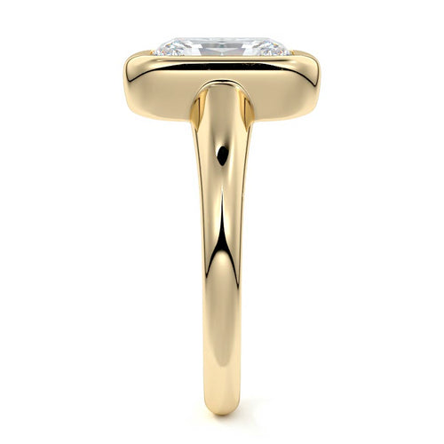 Oriana - Radiant Yellow Gold Engagement Ring Side View | Nura Lab