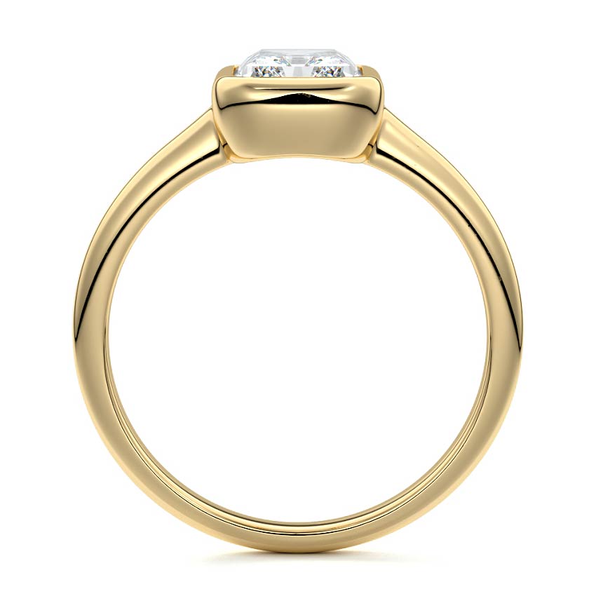 Oriana - Radiant Yellow Gold Engagement Ring Profile View | Nura Lab