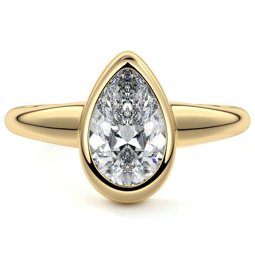 Oriana - Pear Yellow Gold Lab Grown Diamond Engagement Ring | Nura Lab