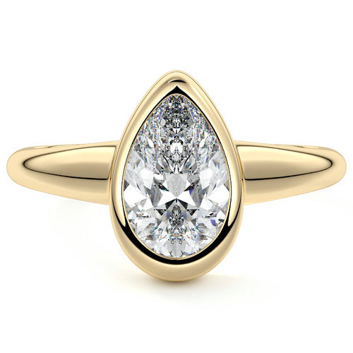 Oriana - Pear Yellow Gold Lab Grown Diamond Engagement Ring | Nura Lab