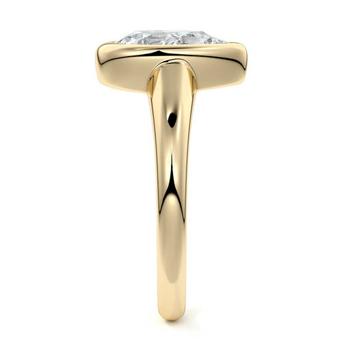 Oriana - Pear Yellow Gold Engagement Ring Side View | Nura Lab
