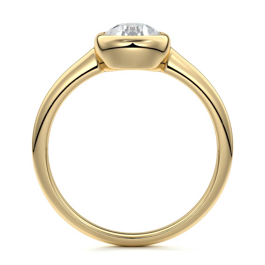 Oriana - Pear Yellow Gold Engagement Ring Profile View | Nura Lab
