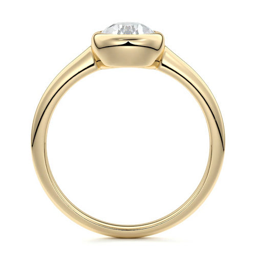 Oriana - Pear Yellow Gold Engagement Ring Profile View | Nura Lab
