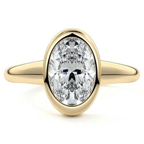 Oriana - Oval Yellow Gold Lab Grown Diamond Engagement Ring | Nura Lab