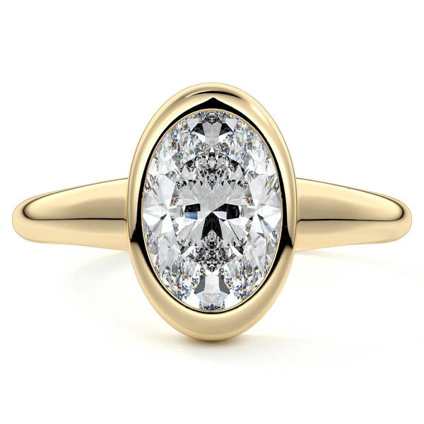 Oriana - Oval Bezel Solitaire Lab Grown Diamond Engagement Ring