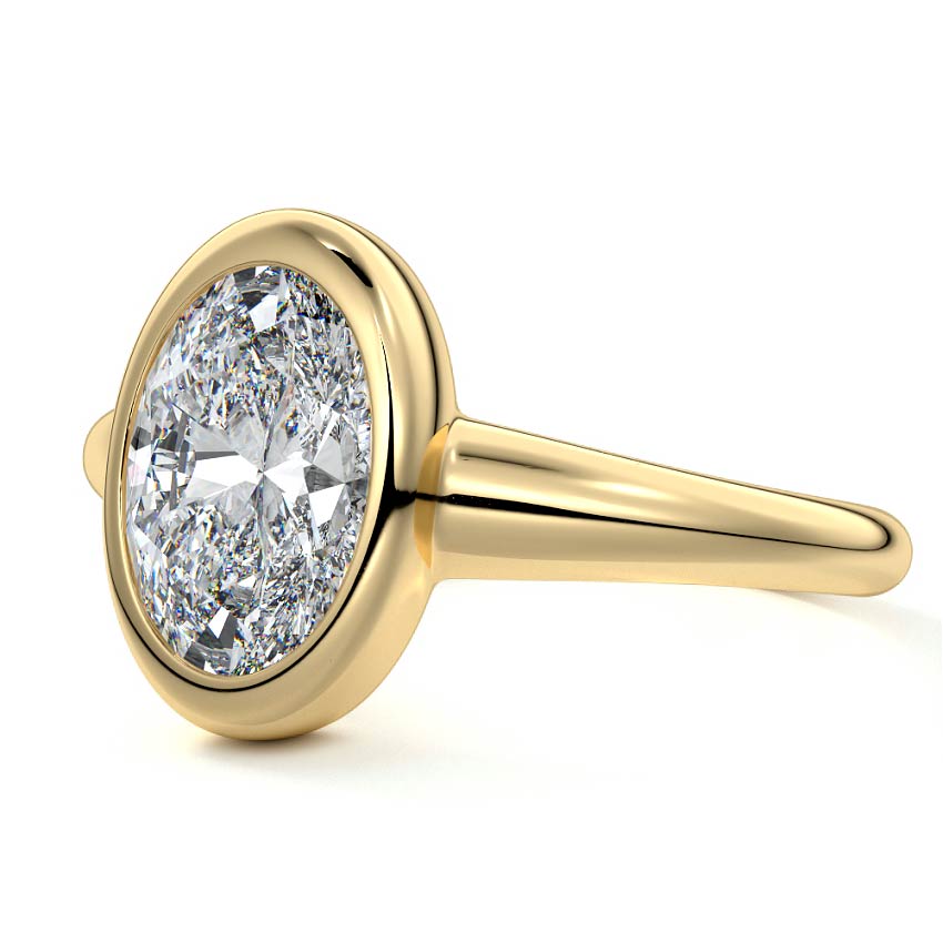 Oriana - Oval Yellow Gold Lab Grown Diamond Engagement Ring | Nura Lab