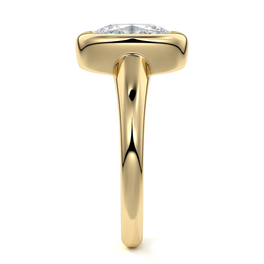 Oriana - Cushion Yellow Gold Engagement Ring Side View | Nura Lab