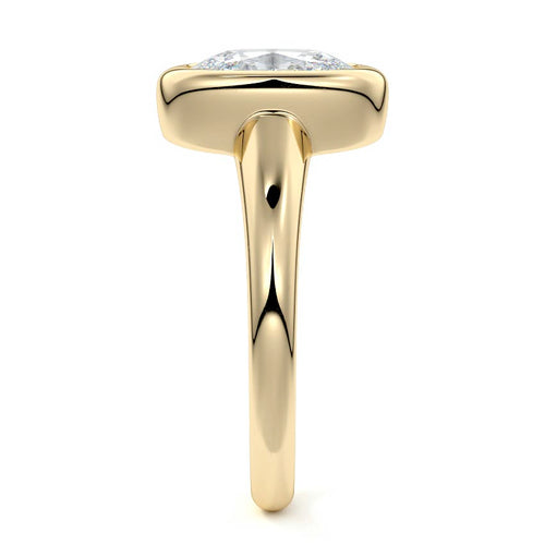 Oriana - Cushion Yellow Gold Engagement Ring Side View | Nura Lab