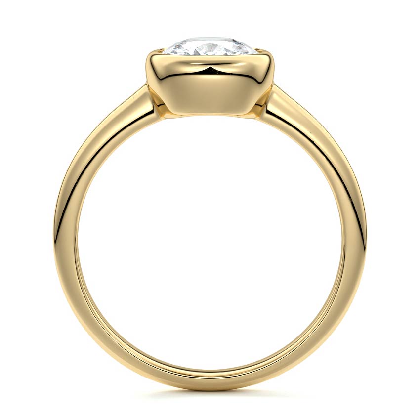 Oriana - Cushion Yellow Gold Engagement Ring Profile View | Nura Lab