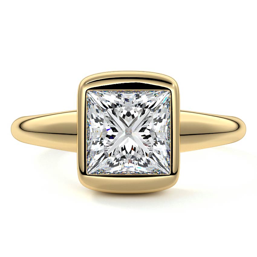 Oriana - Princess Yellow Gold Lab Grown Diamond Engagement Ring | Nura Lab