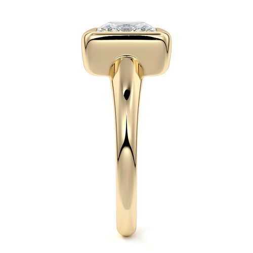 Oriana - Princess Yellow Gold Engagement Ring Side View | Nura Lab