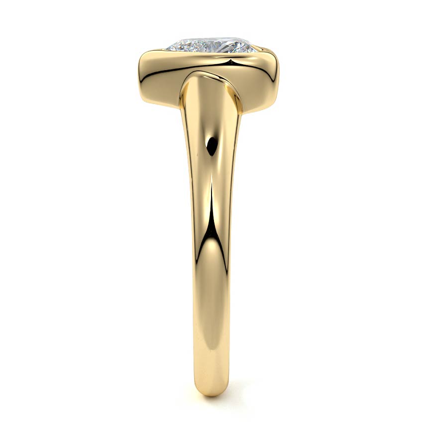 Oriana - Heart Yellow Gold Engagement Ring Side View | Nura Lab
