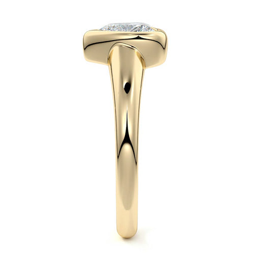 Oriana - Heart Yellow Gold Engagement Ring Side View | Nura Lab