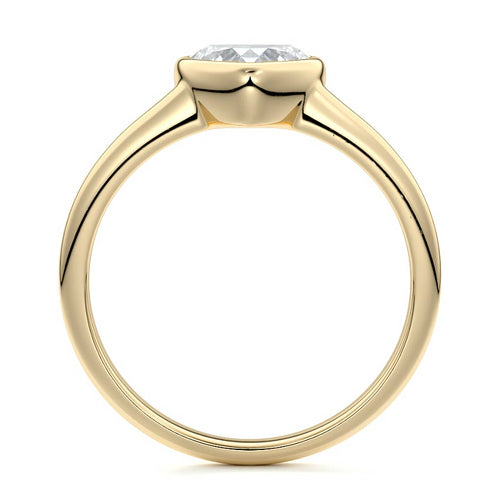 Oriana - Heart Yellow Gold Engagement Ring Profile View | Nura Lab