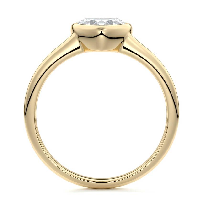 Oriana heart bezel solitaire lab grown diamond engagement ring in yellow gold