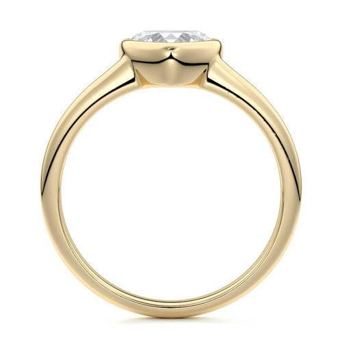 Oriana heart bezel solitaire lab grown diamond engagement ring in yellow gold
