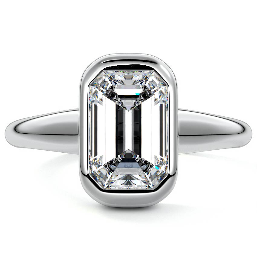 Oriana - Emerald Cut Platinum Lab Grown Diamond Engagement Ring | Nura Lab