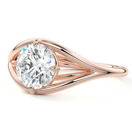Orla - Round Rose Gold Lab Grown Diamond Engagement Ring | Nura Lab
