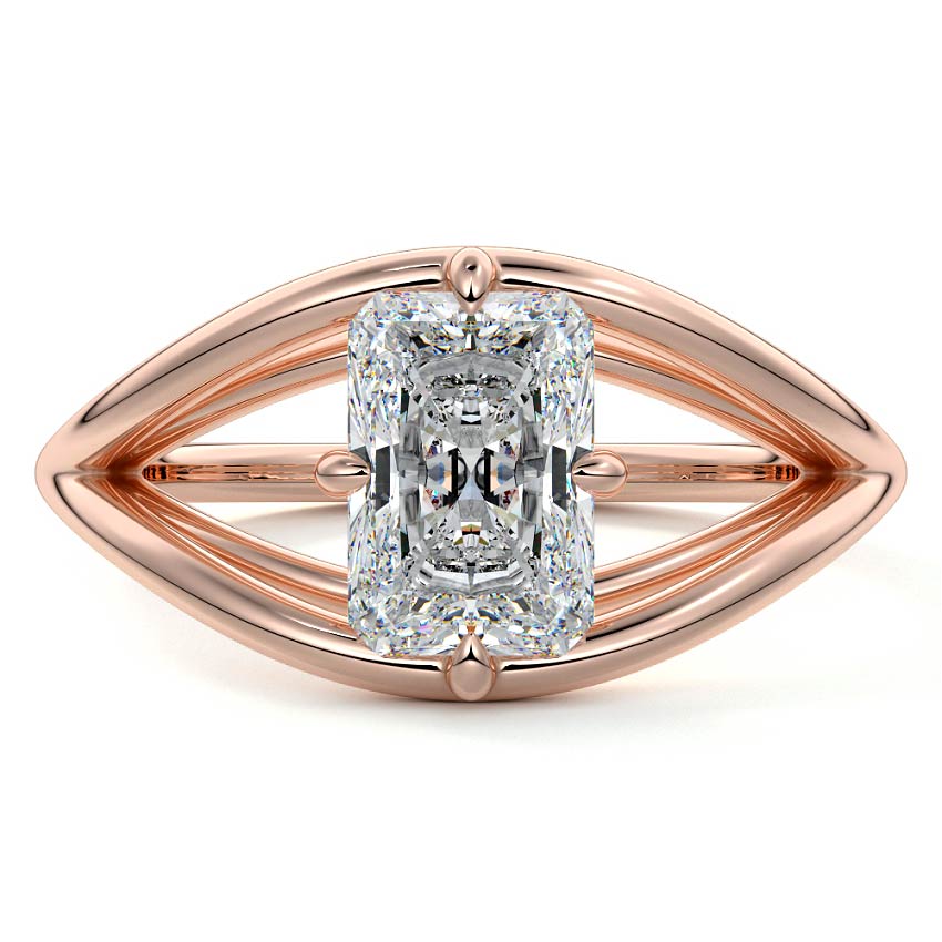 Orla - Radiant Rose Gold Lab Grown Diamond Engagement Ring | Nura Lab