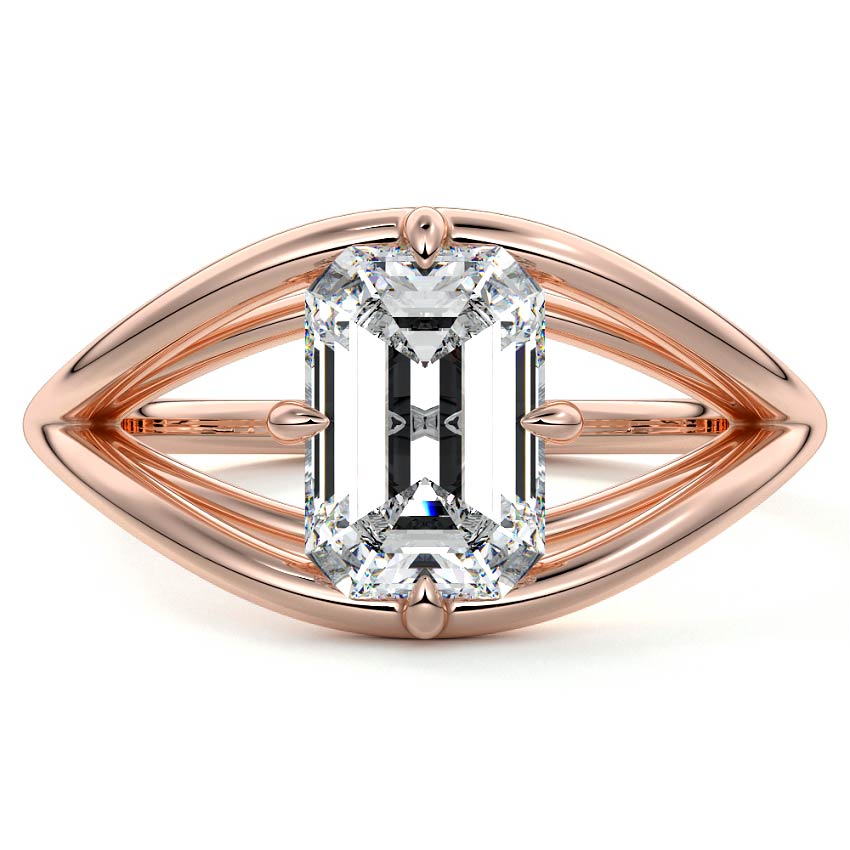 Orla - Emerald Cut Rose Gold Lab Grown Diamond Engagement Ring | Nura Lab