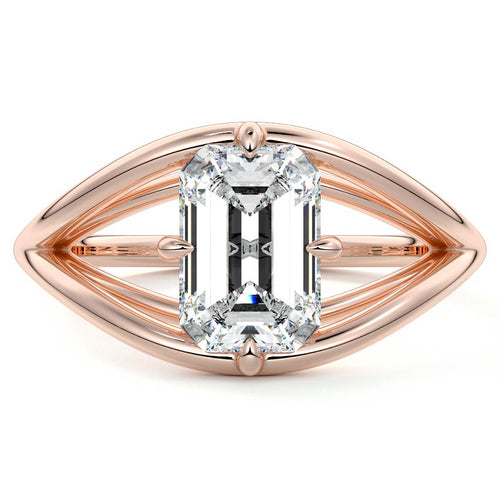 Orla - Emerald Cut Rose Gold Lab Grown Diamond Engagement Ring | Nura Lab