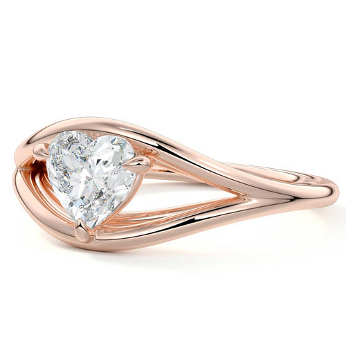 Orla - Heart Rose Gold Lab Grown Diamond Engagement Ring | Nura Lab