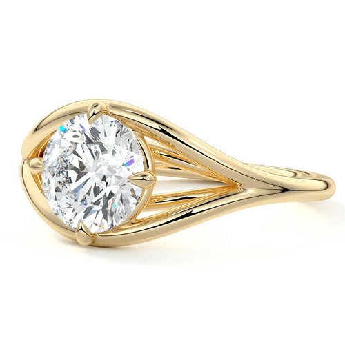 Orla - Round Yellow Gold Lab Grown Diamond Engagement Ring | Nura Lab