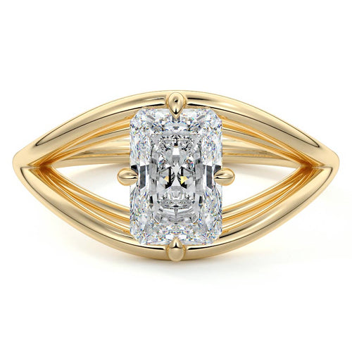 Orla - Radiant Yellow Gold Lab Grown Diamond Engagement Ring | Nura Lab