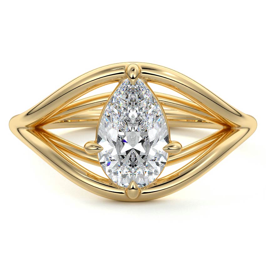 Orla - Pear Yellow Gold Lab Grown Diamond Engagement Ring | Nura Lab