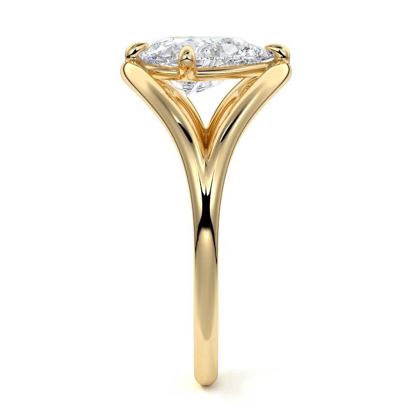 Orla - Pear Yellow Gold Engagement Ring Side View | Nura Lab