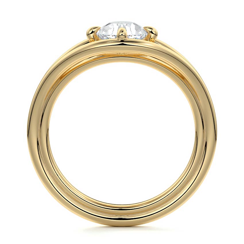 Orla - Pear Yellow Gold Engagement Ring Profile View | Nura Lab