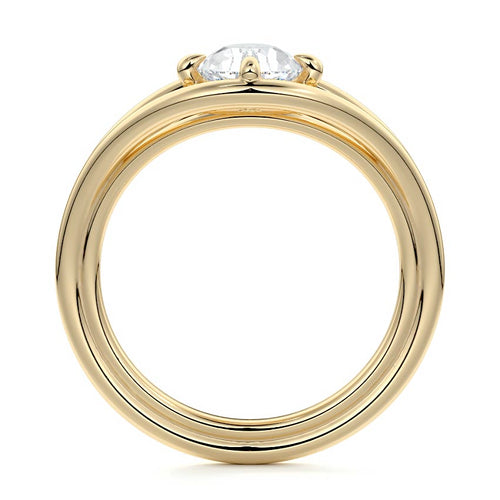 Orla - Pear Yellow Gold Engagement Ring Profile View | Nura Lab
