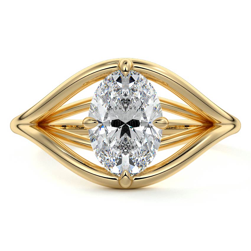 Orla - Oval Yellow Gold Lab Grown Diamond Engagement Ring | Nura Lab