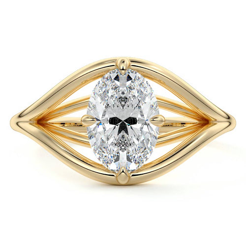 Orla - Oval Yellow Gold Lab Grown Diamond Engagement Ring | Nura Lab