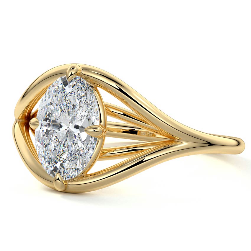 Orla - Oval Yellow Gold Lab Grown Diamond Engagement Ring | Nura Lab