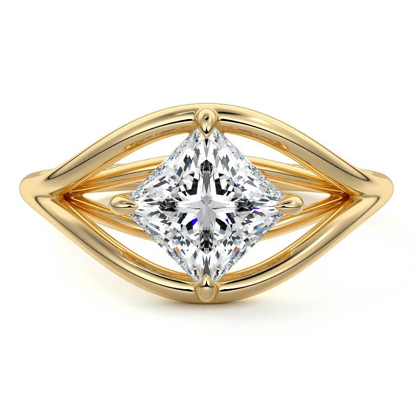 Orla - Princess Yellow Gold Lab Grown Diamond Engagement Ring | Nura Lab