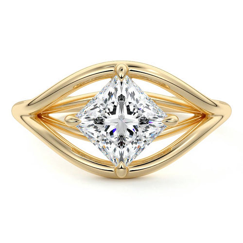 Orla - Princess Yellow Gold Lab Grown Diamond Engagement Ring | Nura Lab