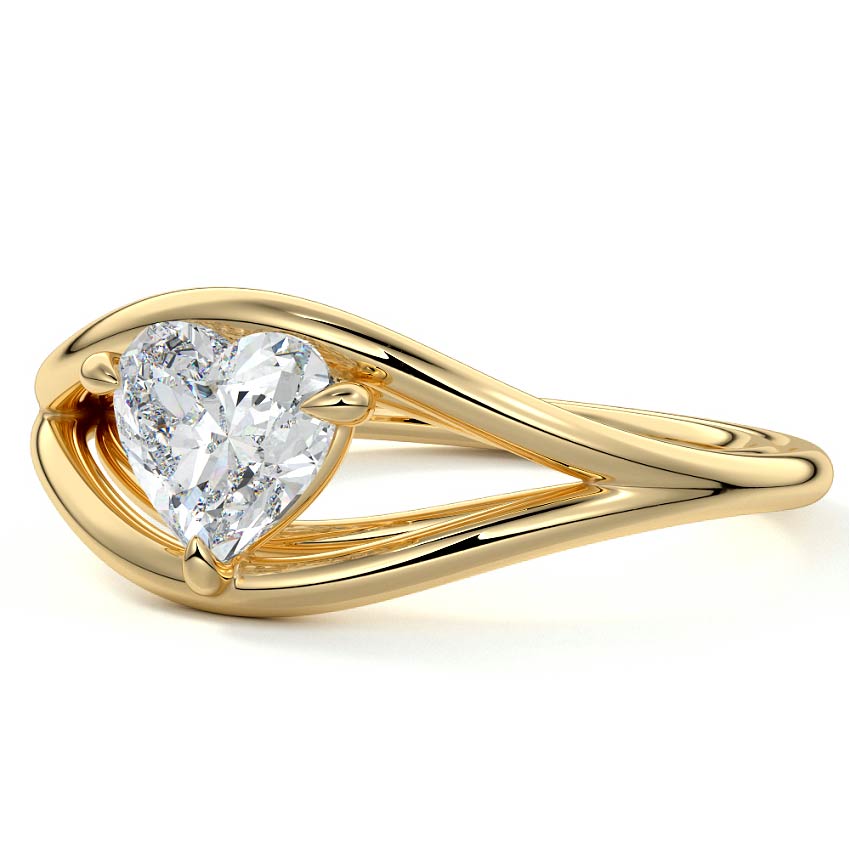 Orla - Heart Yellow Gold Lab Grown Diamond Engagement Ring | Nura Lab
