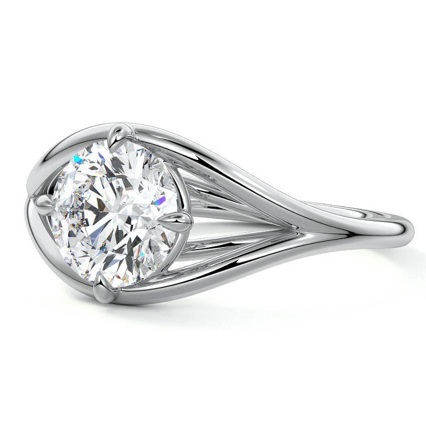Orla - Round White Gold Lab Grown Diamond Engagement Ring | Nura Lab