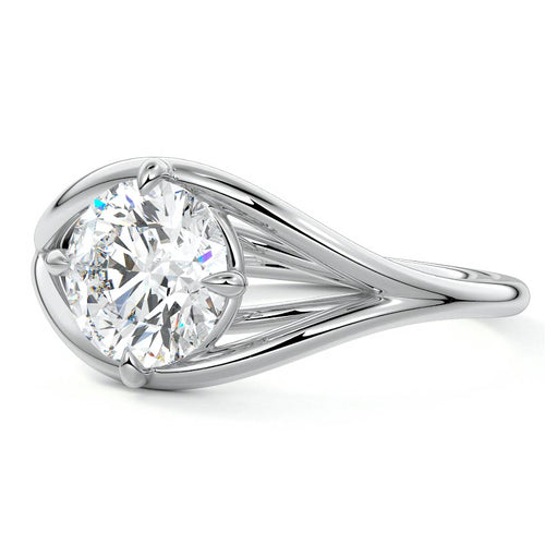 Orla - Round White Gold Lab Grown Diamond Engagement Ring | Nura Lab