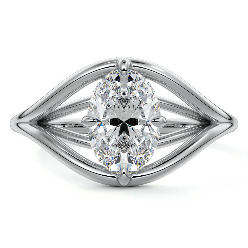 Orla - Oval White Gold Lab Grown Diamond Engagement Ring | Nura Lab
