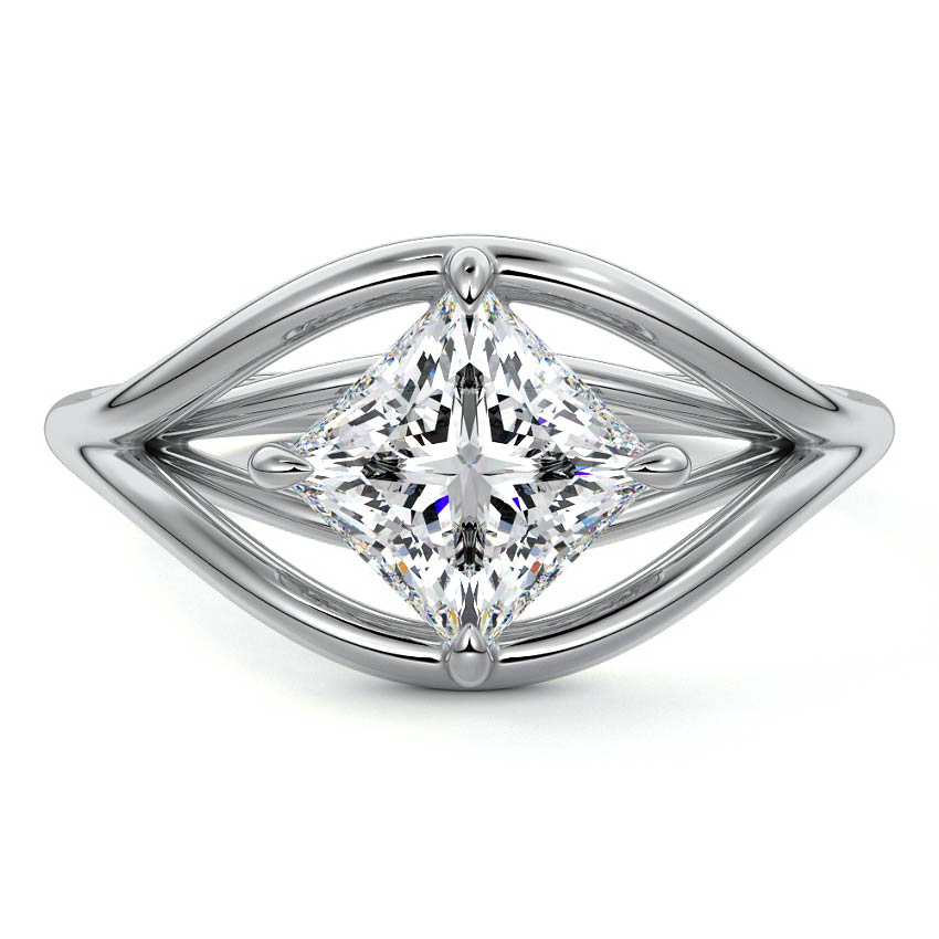 Orla - Princess White Gold Lab Grown Diamond Engagement Ring | Nura Lab