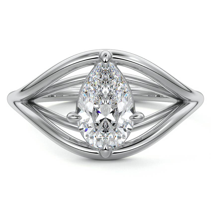 Orla - Pear Platinum Lab Grown Diamond Engagement Ring | Nura Lab